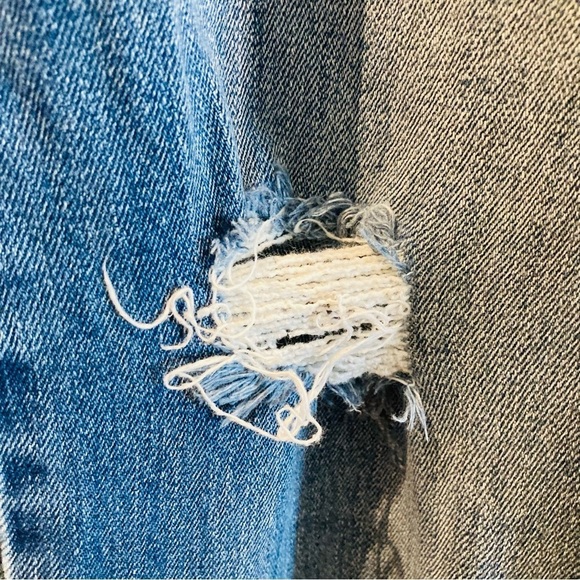 KANCAN Sz 13 High Rise Slim Patch Pockets Mid Wash Distressed Straight Jeans - Picture 4 of 13